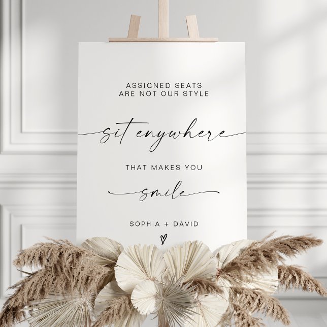 Modern Sit Anywhere, No Assigned Seat Wedding  Foam Board (Creator Uploaded)