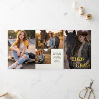 Modern Six Photo Unisex Graduation Invitation |