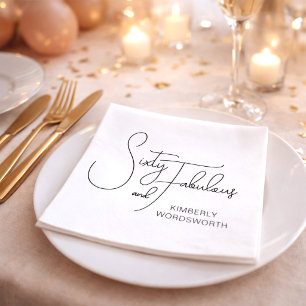 Modern Sixty and Fabulous 60th Birthday Party Napkins