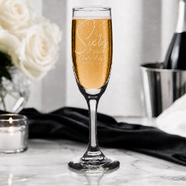 Modern Sixty and Fabulous Bold 60th Birthday Party Champagne Flute