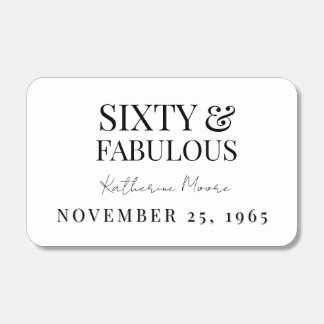 Modern Sixty and Fabulous Bold 60th Birthday Party Matchboxes