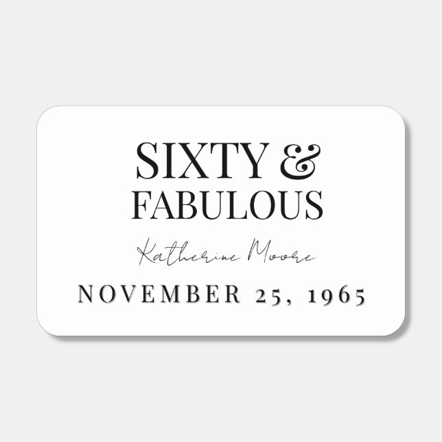 Modern Sixty and Fabulous Bold 60th Birthday Party Matchboxes (Front)