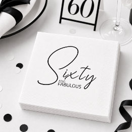 Modern Sixty and Fabulous Bold 60th Birthday Party Napkins