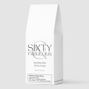 Modern Sixty and Fabulous Bold 60th Birthday Party Roasted Coffee