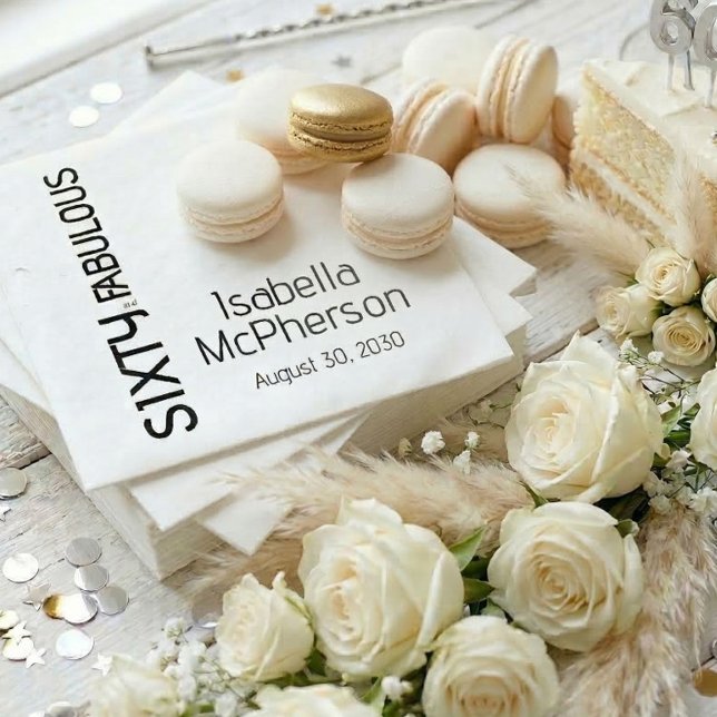 Modern Sixty and Fabulous Bold Birthday Party Napkins (Creator Uploaded)