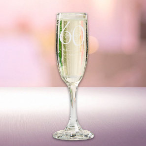 Modern Sixty and Fabulous Name 60th Birthday Party Champagne Flute