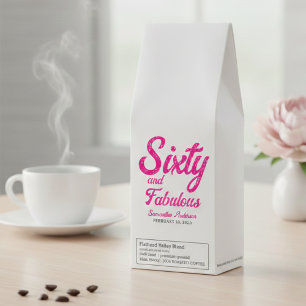Modern Sixty and Fabulous Pink 60th Birthday Party Roasted Coffee