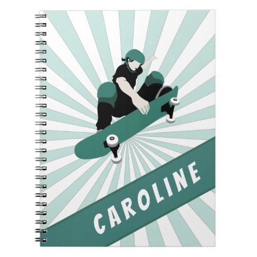 Modern Skateboarding Girls Skater Name Cool Sports Notebook