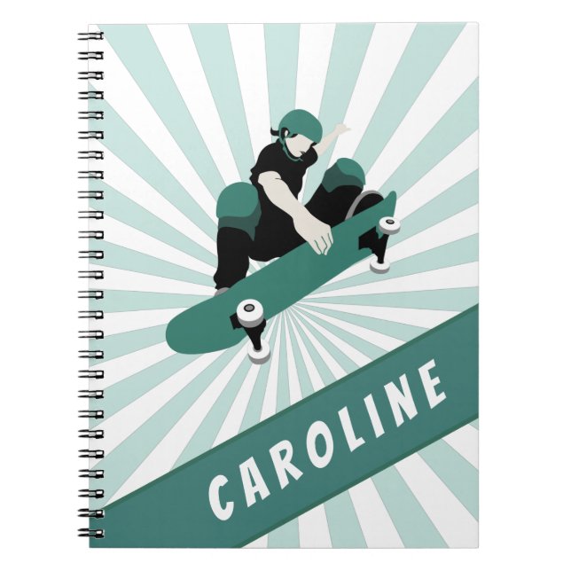 Modern Skateboarding Girls Skater Name Cool Sports Notebook (Front)