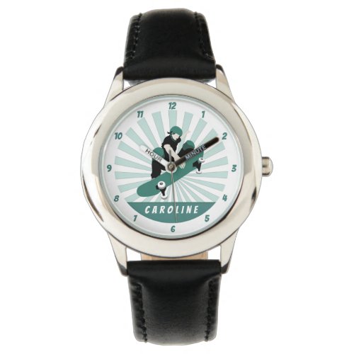 Modern Skateboarding Girls Skater Name Cool Sports Watch