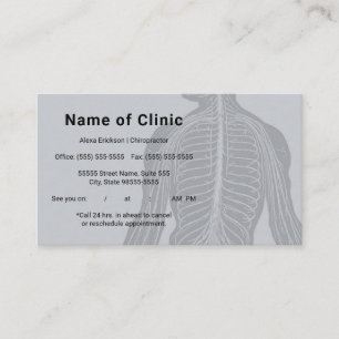 Modern Skeleton Back Chiropractor Appointment Card
