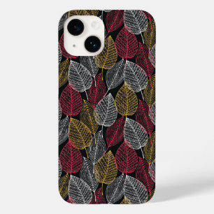 Modern Skeleton Leaves Autumn Pattern Case-Mate iPhone 14 Case