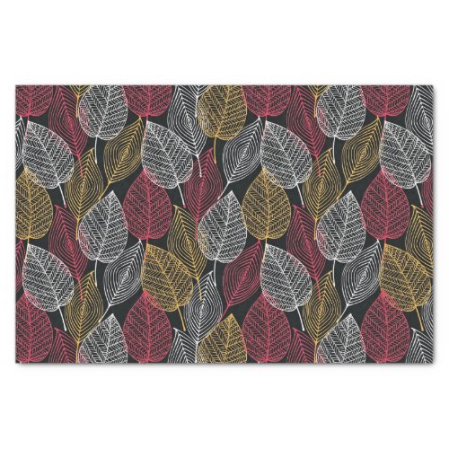 Modern Skeleton Leaves Autumn Pattern Tissue Paper