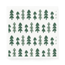 Modern Sketch Christmas Tree Paper Napkin