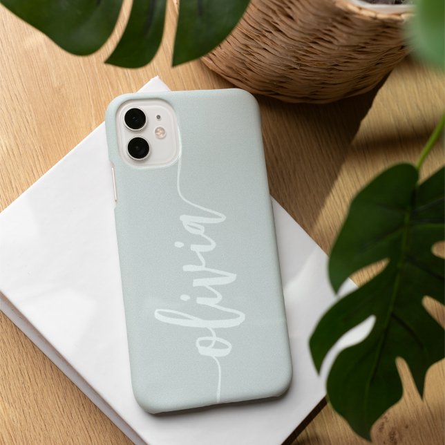 Modern Sketched Script Personalized Name iPhone Case (Creator Uploaded)