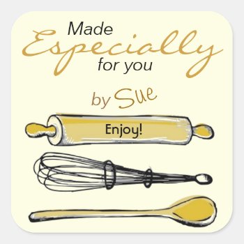 Modern Sketchy Kitchen Gift Stickers by Siberianmom at Zazzle