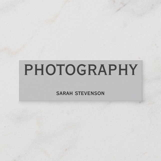 Modern Skinny Minimalist Grey Business Card (Front)