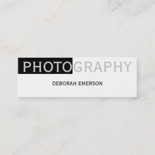 Modern Skinny White Grey Black Business Card