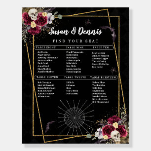 Modern Skull 6 Table Gothic Wedding Seating Chart Foam Board