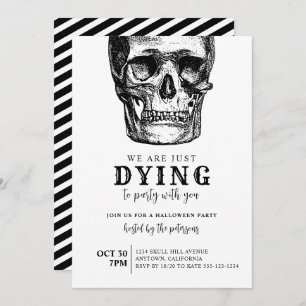 Modern Skull Adult Halloween Costume Party Invitation