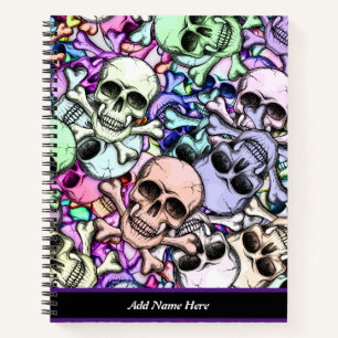 Modern Skull Colorful Pattern  Notebook