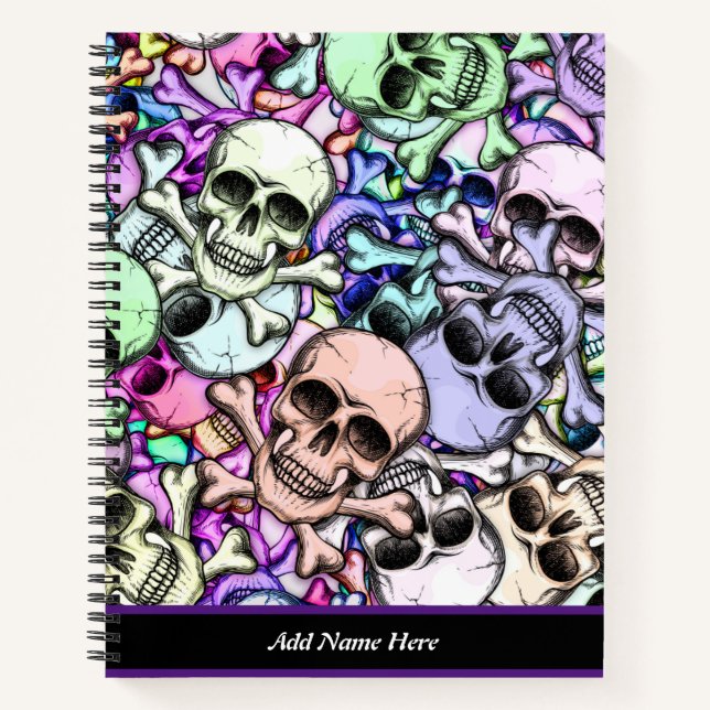 Modern Skull Colorful Pattern  Notebook (Front)