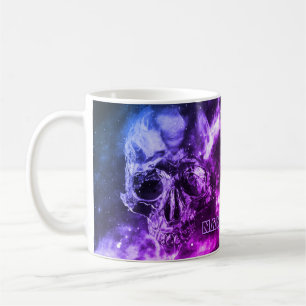 Modern skull in space. Customized Coffee Mug