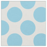 Modern Sky Blue and White Large Polka Dots Fabric