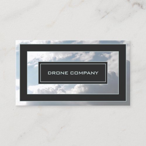 Modern sky clouds frame business card