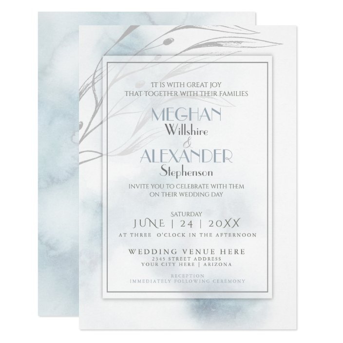 Modern Slate Blue Watercolor Splash Invitation Zazzle Com Collection of colorful abstract watercolor banners. zazzle