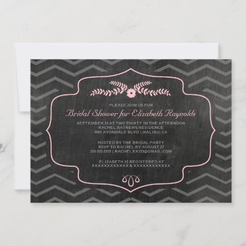 Modern Slate Bridal Shower Invitations