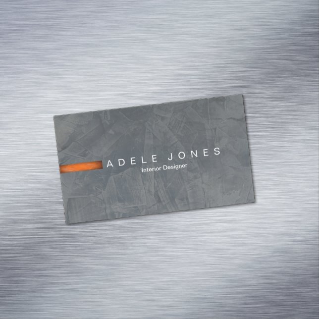 Modern Slate Business Card Magnet (In Situ)