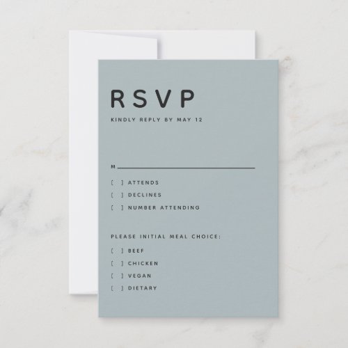 Modern Slate Editorial All Caps RSVP Card
