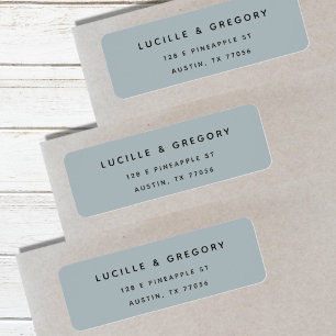 Modern Slate Minimalist First Names Return Address Label