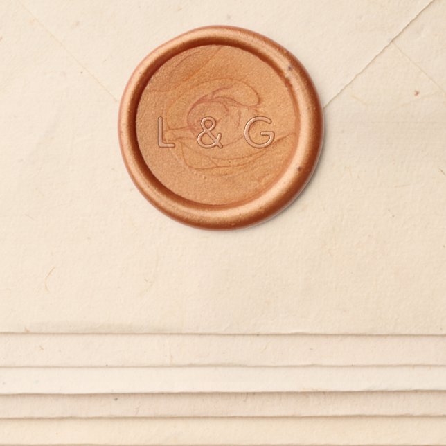 Modern Slate Wax Seal Modern Monogram Sticker (Front)