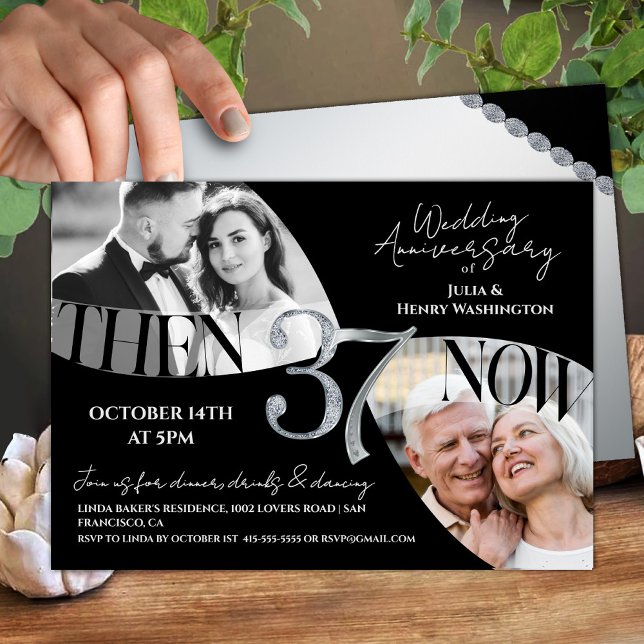 Modern Sleek 37th Wedding Anniversary Invitation (Creator Uploaded)