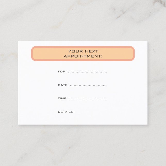 Modern Sleek Appointment Reminder Template Card (Front)