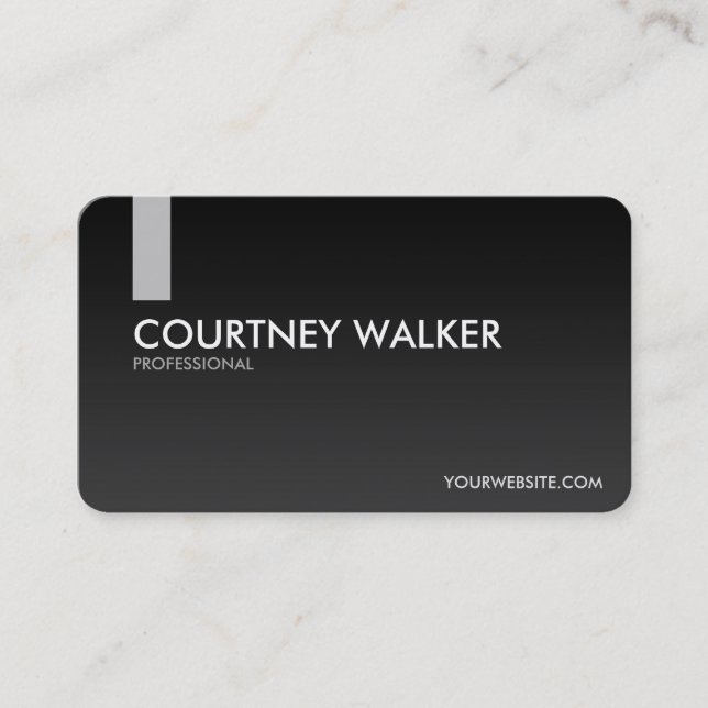 Modern, sleek black and silver business cards (Front)