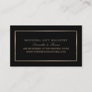 Modern & Sleek, Black & Gold, Gift Registry Enclosure Card