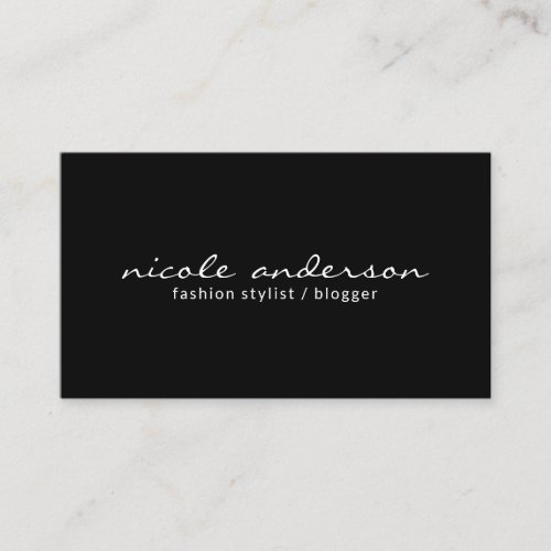 Modern Sleek Black Stylish Minimalist Business Card