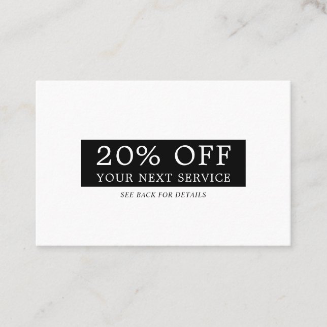 Modern Sleek Box - Any Color - Discount Voucher Card (Front)
