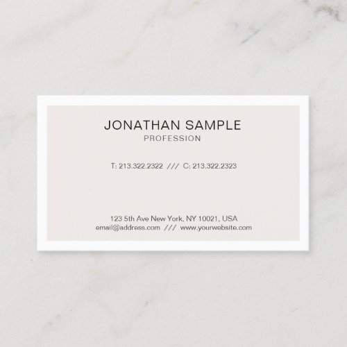 Modern Sleek Chic Graphic Design Professional Business Card