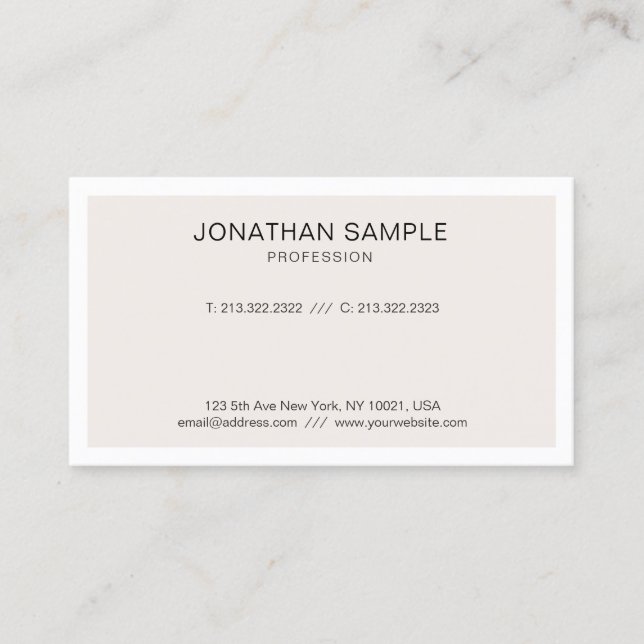 Modern Sleek Chic Graphic Design Professional Business Card (Front)