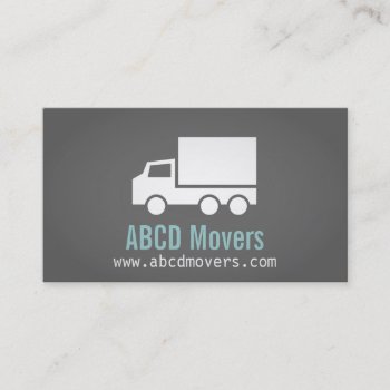 Modern  Sleek  Chic  Mover Company  White Truck Business Card by RustyDoodle at Zazzle
