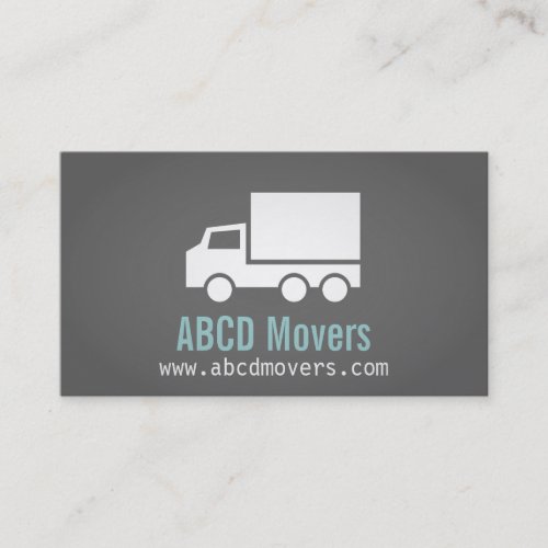 Modern Sleek Chic Mover Company white Truck Business Card