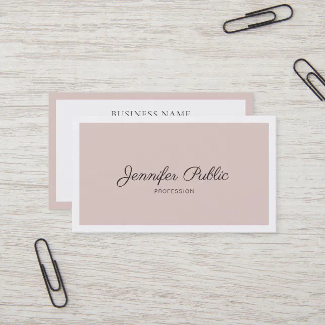 Modern Sleek Design Elegant Colors Plain Trendy Business Card | Zazzle