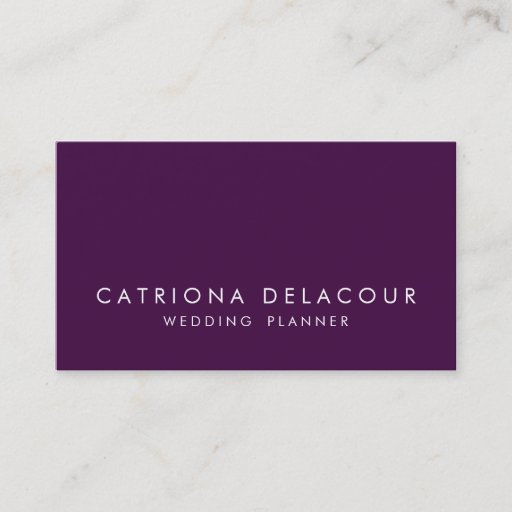 Customizable Modern Sleek Elegant Dark Purple Business Card