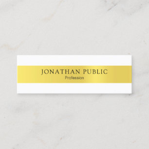 Modern Sleek Elegant Gold Design Trendy Plain Mini Business Card