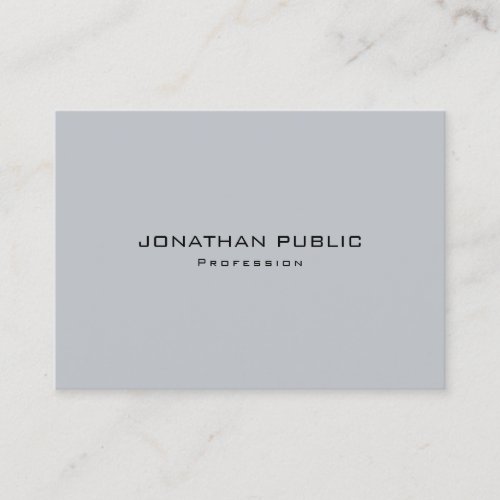 Modern Sleek Elegant Grey Template Trendy Chic Business Card