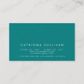 Modern Sleek Elegant Teal Business Card (Back)